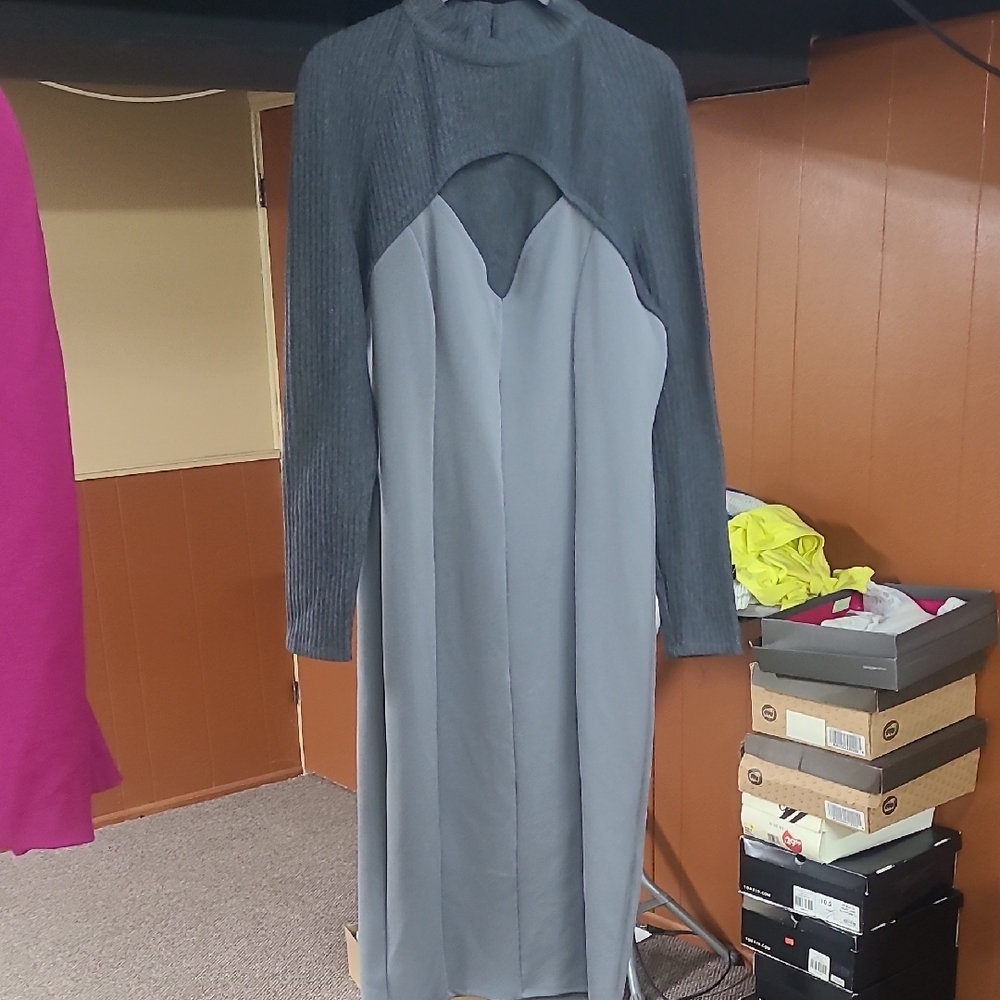 Elegant Gray Women's Dress